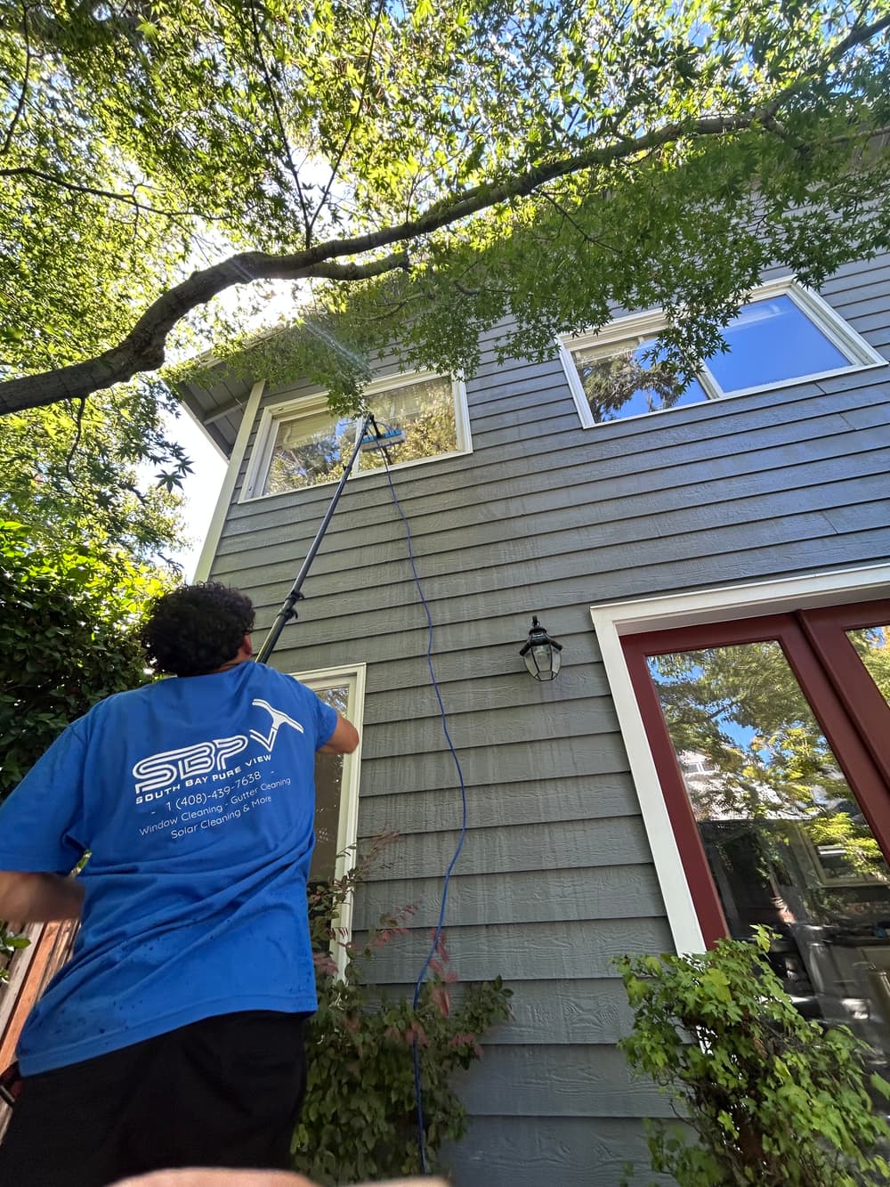 Exterior Window Cleaning on a Multi-Story Home in Saratoga image